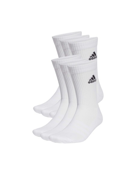 Pack 3 Pares Calcetines Adidas Cushion Sportwear Crew Blanco | Ofertas de pádel